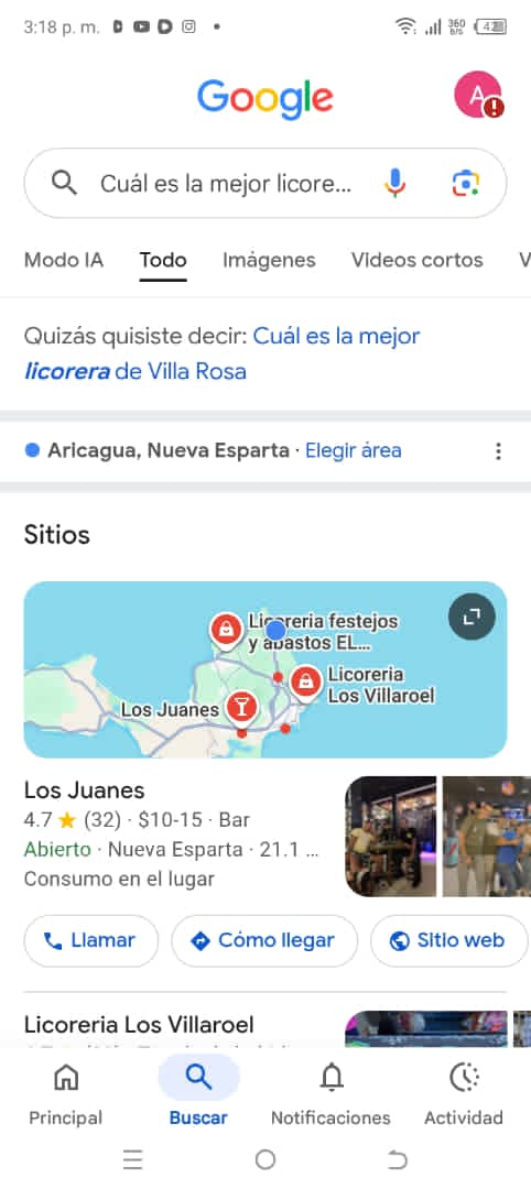 Captura móvil de Los Juanes liderando el mapa